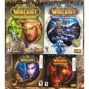 World Of Warcraft Lot 5 PC DVD-Rom Games/Expansions Crusade Lich King Cataclysm